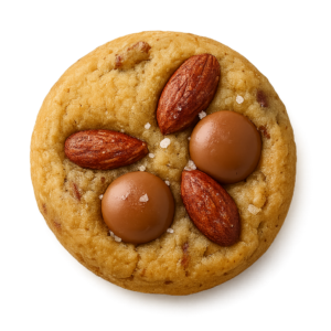 Cookie amandes caramélisées et chocolat au lait